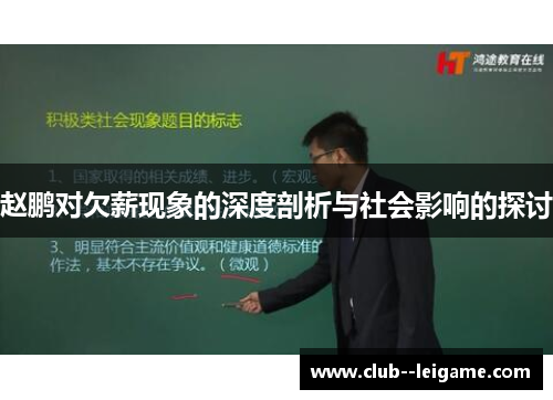赵鹏对欠薪现象的深度剖析与社会影响的探讨 赵鹏对欠薪现象的深度剖析与社会影响的探讨